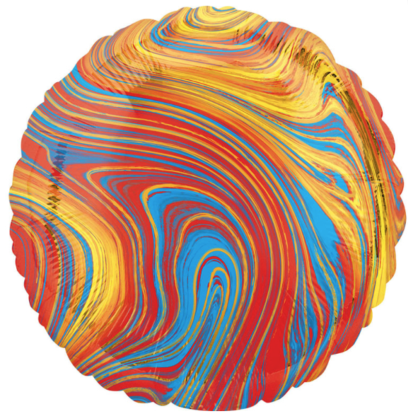 Folienballon rund - Marmoriert bunt - ø 43cm